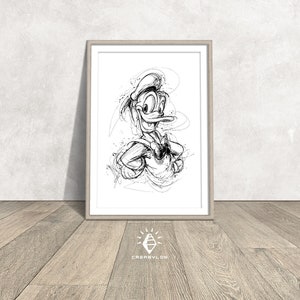 Downloadable digital printing, Donald Duck poster, digital printing, poster, wall art, Donald Duck Pop Art, large print