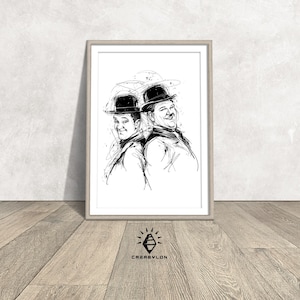 Downloadable Digital Printing, Laurel & Hardy, Posters, Digital Printing, Posters, Wall Art, Pop Art, Large Print