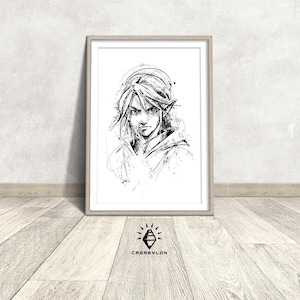 Downloadable digital print, Link, poster, wall art, Pop Art, Zelda, large print