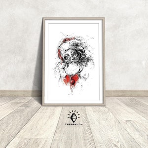 Stampa digitale scaricabile, Babbo Natale, poster, stampa digitale, poster, arte della parete, Pop Art, Santa Claus, stampa grande