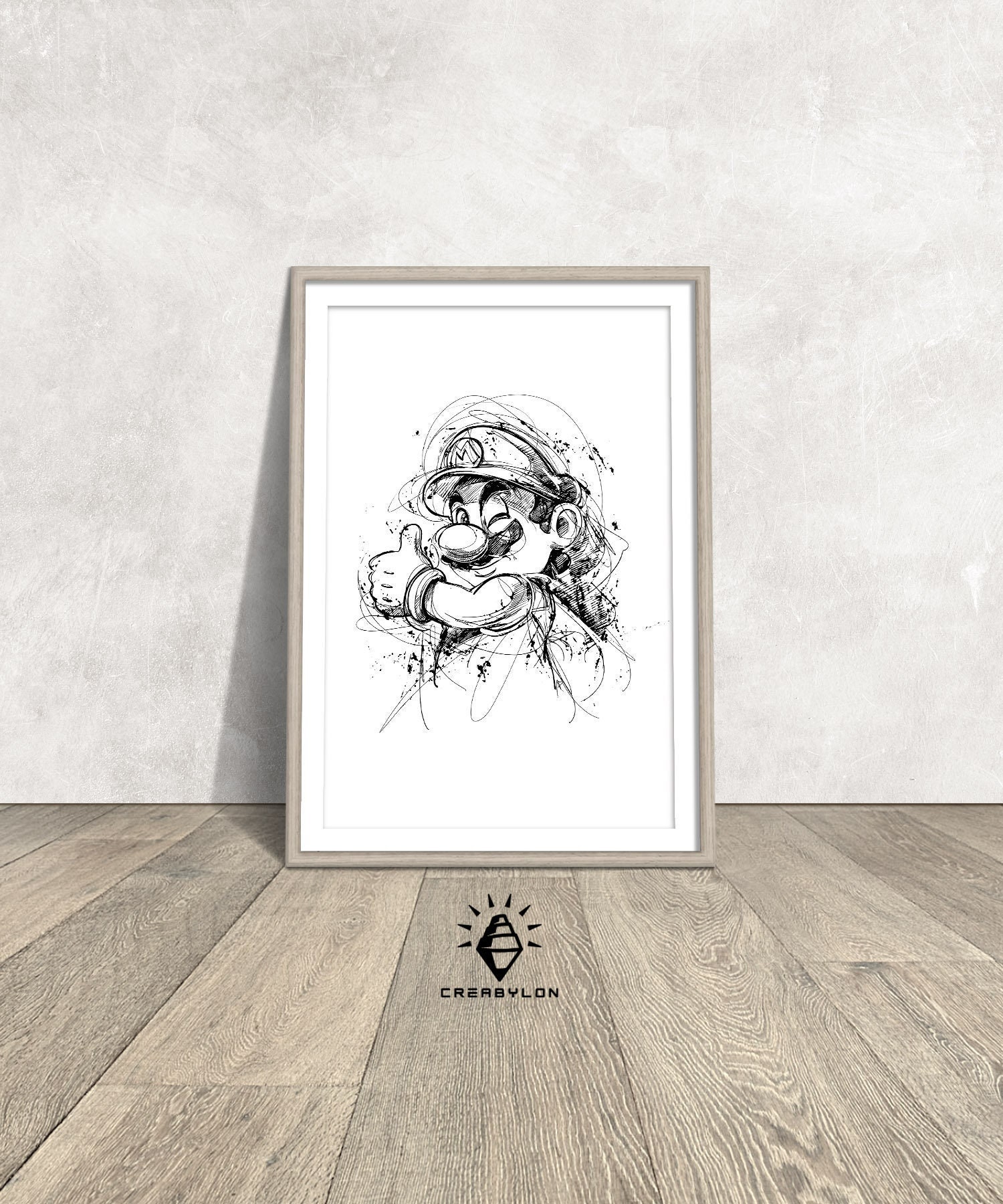 Downloadable digital print, Super Mario, gift in download section, poster, wall art, Pop Art, Super Mario, large print
