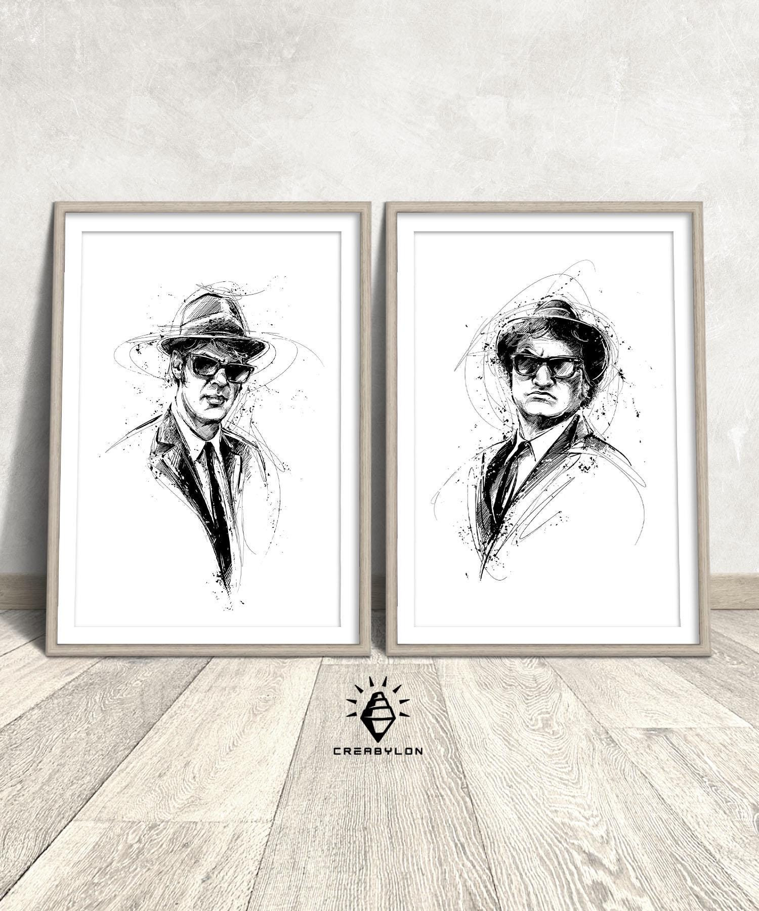 Downloadable Digital Print, Blues Brothers 2 Poster, Digital Print, Poster, Wall Art, Pop Art Blues Brothers, Large Print