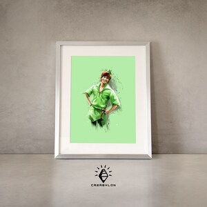 Peter Pan printable, wall decoration, fairytale characters, digital download, children&#39;s room, kindergarten, art print