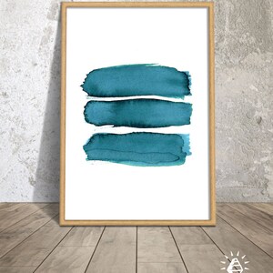 Large Poster Ink Brush Stroke, Watercolour art, Abstract Painting, Modern Minimalist, green print, printable Digital Download
