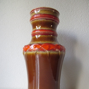 Vase West Germany XL Walter Gerhards ceramic brown orange vintage 1970 70&#39;s