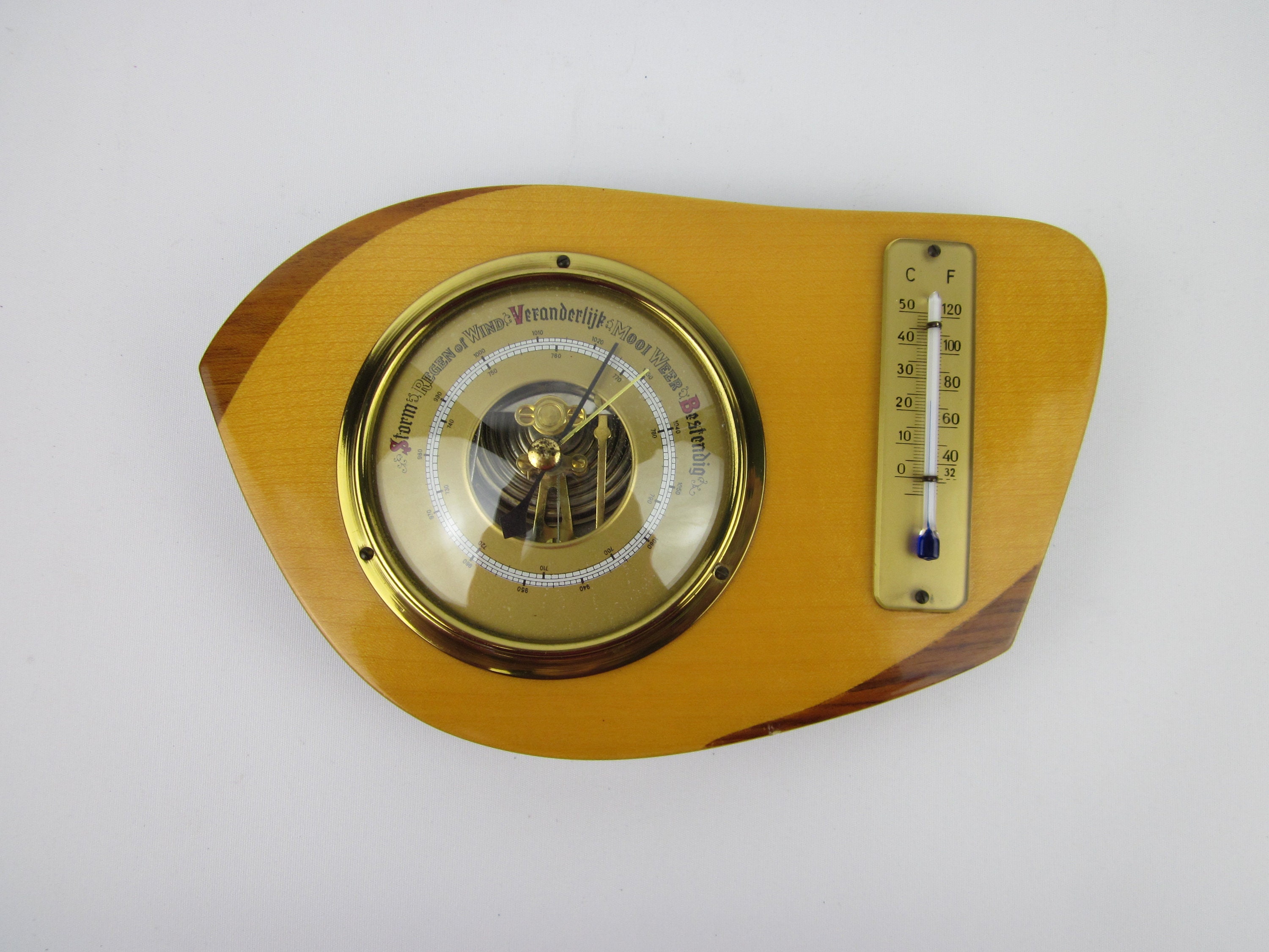 Barometer Thermometer Netherlands Weather Station Weather Instrument 2 Color Wood 1970 Vintage Modern - Etsy UK Barometer Thermometer Netherlands Weather Station Weather Instrument 2 Color Wood 1970 Vintage Modern - Etsy UK