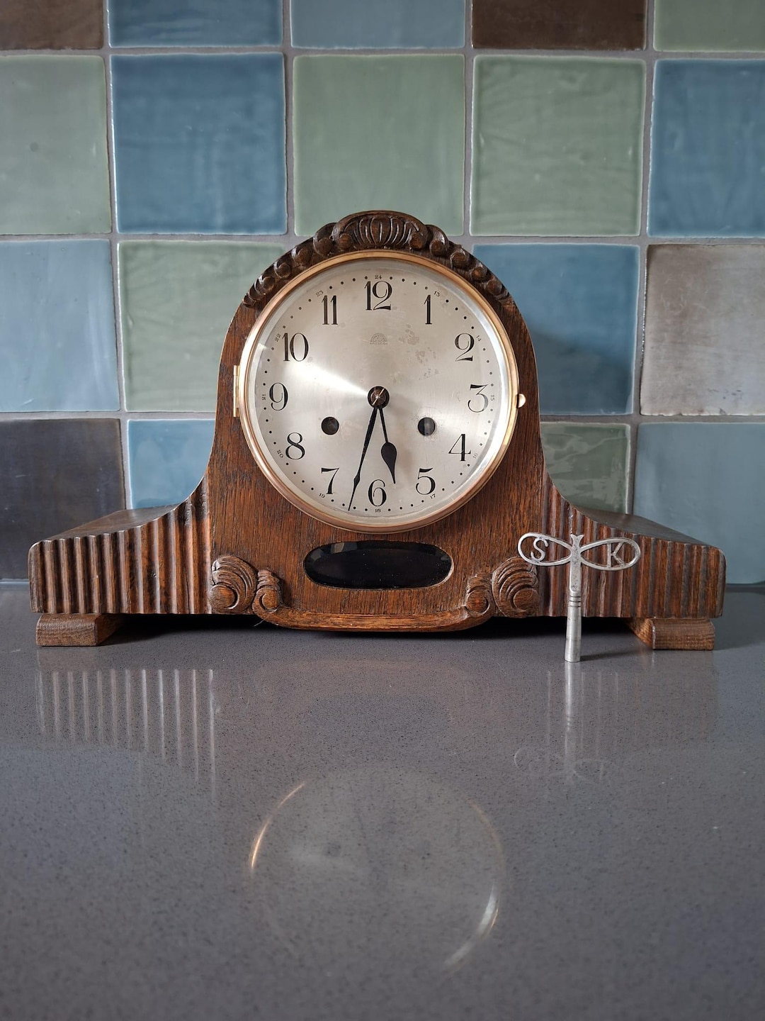 HALLER Germany Pendulum Mantel Clock Mantel Clock Wood Mantel Clock Key ...
