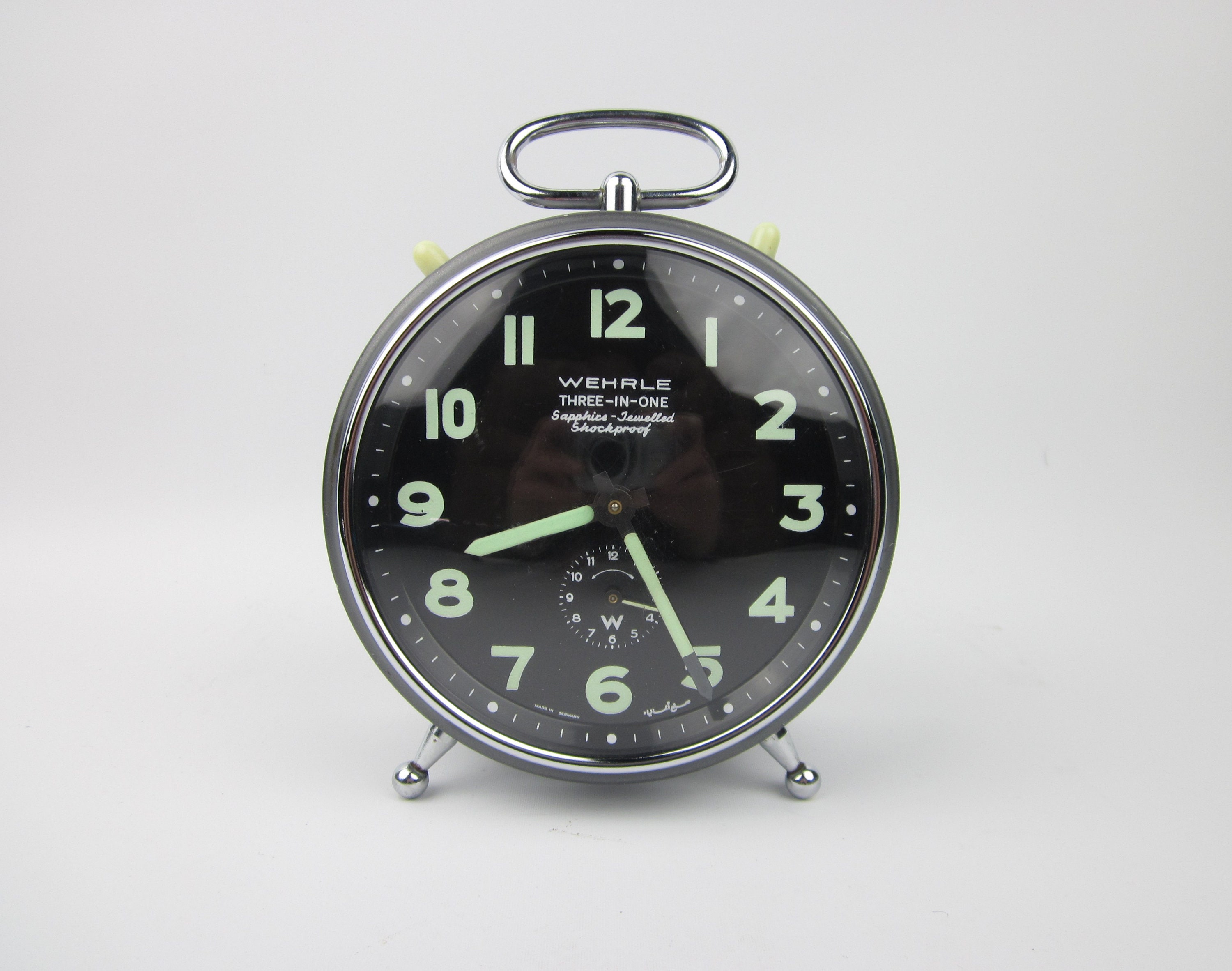 Wehrle THREE IN ONE Jewelled alarm clock Germany analog Etsy