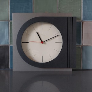 Postmodern clock Hermle Germany quartz wall clock 1980 80&#39;s vintage wall decoration