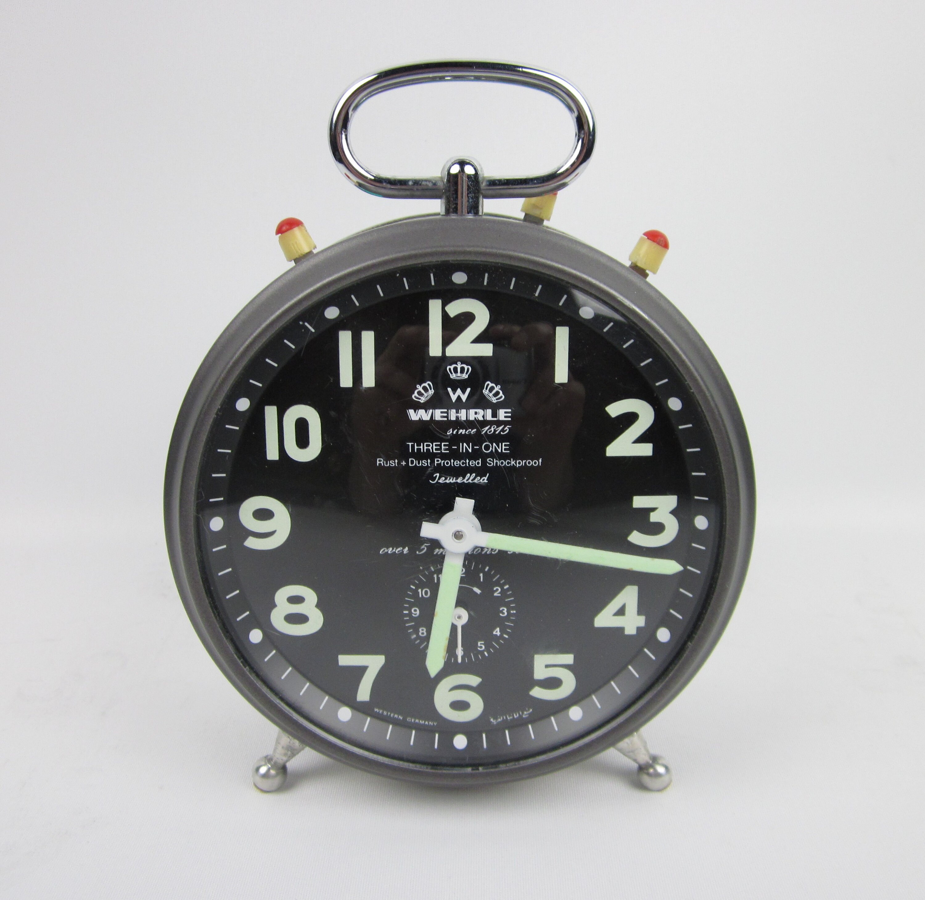 Wehrle Commander alarm clock Jewelled three in one Germany Etsy