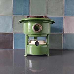 Kerosene stove Haller stove kerosene set oil stove green 1 burner enamel enamelware enamel cooking stove 1960 vintage