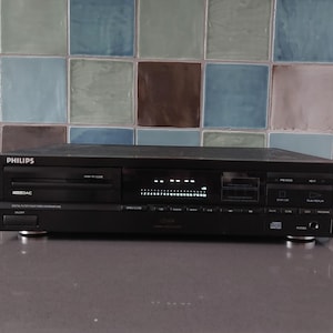 CD-spelare Philips CD604 Holland Nederländerna 1980 80-tal med svängarm i låda FUNGERAR