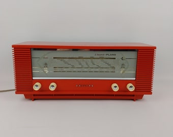 Radioröhrenradioröhren Philips B3X40U Röhrenradio rot Audio Niederlande 1960 60er Jahre Vintage