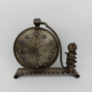 Snake Clock Wrought Iron Hand-forged Art Craft Table Mantel Clock Metal ...