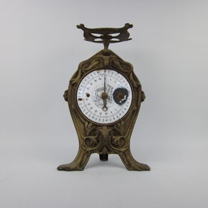 Bilancia D.R.G.M. Jugendstil Art Nouveau Hella Haushalts bilancia da cucina in ghisa metallo Germania 10 kg. antico 1930