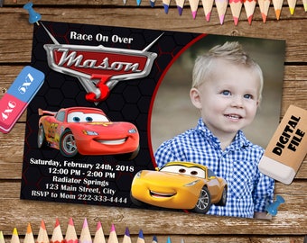 Disney Cars Invites Etsy