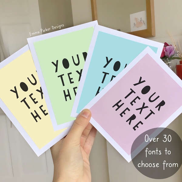 Add Your Own Text Postcards - Personalised/Customised Postcards | Affirmation Cards | Wedding Postcards | Custom Thank You | Birthday Card