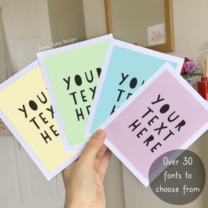 Add Your Own Text Postcards - Personalised/Customised Postcards | Affirmation Cards | Wedding | Wedding Postcards | Teacher Card |
