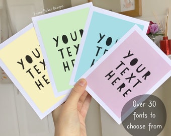 Add Your Own Text Postcards - Personalised/Customised Postcards | Affirmation Cards | Wedding Postcards | Custom Thank You | Birthday Card