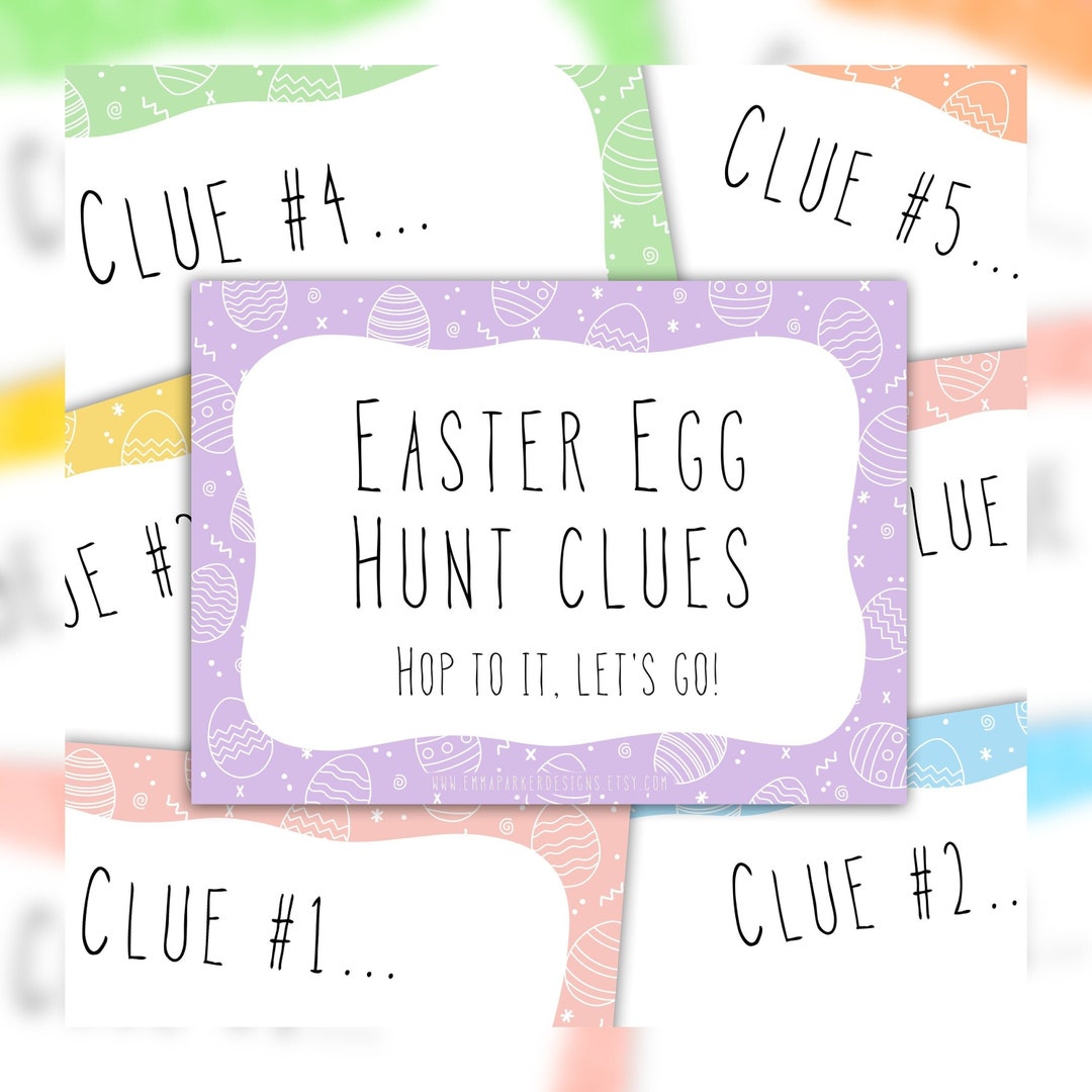 Printable Easter Egg Hunt Clue Cards Download | Blank Easter Egg ...