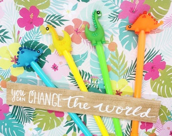 Pluma de dinosaurio, plumas de gel de dinosaurio, plumas de dinosaurio, dinosaurios, plumas de gel, papelería de dinosaurios, bolígrafos de novedad, papelería, Kawaii, planificador, diario