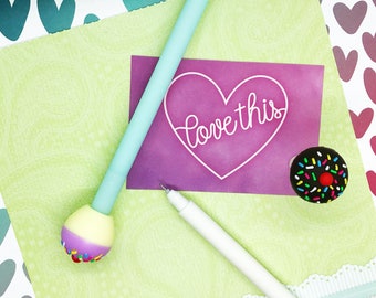 Pastel Pop Pen, Lollipop Gel Pen, Lollipop, Gel Pens, Pen, Pensión, Papelería, Novedad, Cutie Pops, Niños, Fiesta, Kawaii, planificador ,Cake Pen