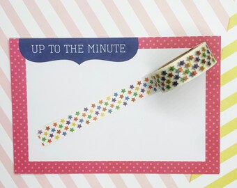 Colorida estrella washi cinta, estrella, álbum de recortes, planificador, brillo, decorativo, papelería, adhesivo, cinta adhesiva, Kawaii, 15 mm, 10m, diversión, lindo