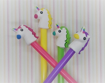 Pluma de unicornio, plumas de gel de unicornio, plumas de unicornio, pluma de gel, pluma, bolígrafos, papelería de unicornio, novedad, papelería, Kawaii, planificador, 2019,