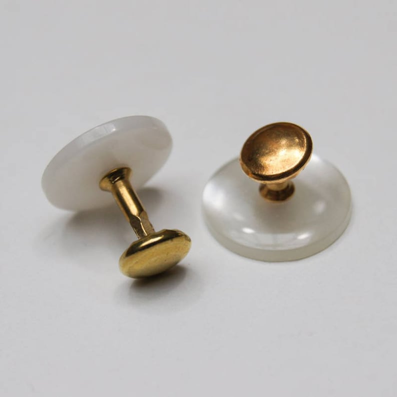 UK Victorian Men’s Clothing & Edwardian Men’s Clothes Front and Back Collar Studs for Tunic Shirts (One Pair) $18.50 AT vintagedancer.com