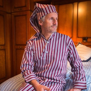 Traditional style Closed front button up Long Nightshirt by Somax. The Rome RN11