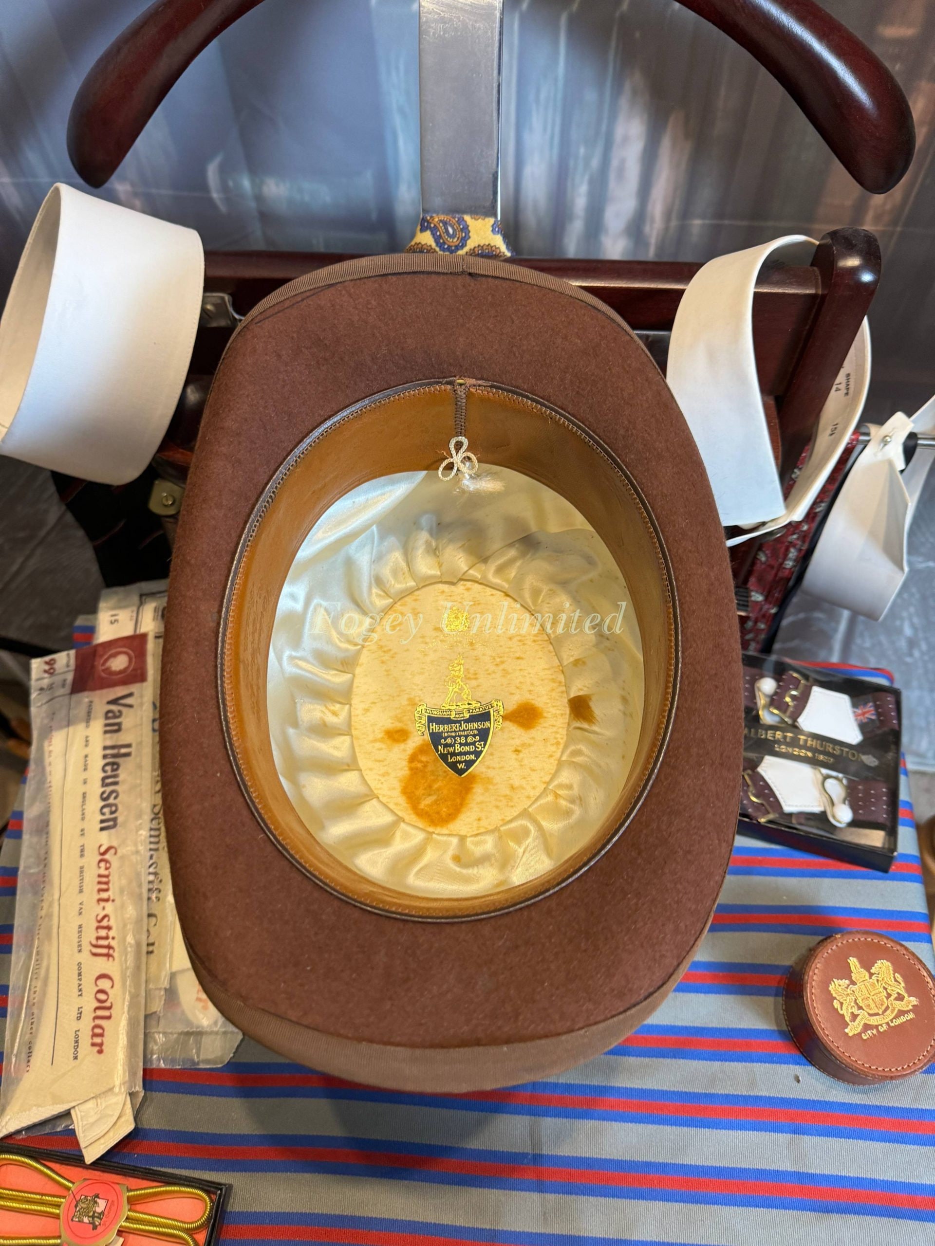 帽子 40s Vintage Herbert Johnson 3/8 59cm 帽子 40s Vintage Herbert Johnson 3/8 59cm Vintage Herbert