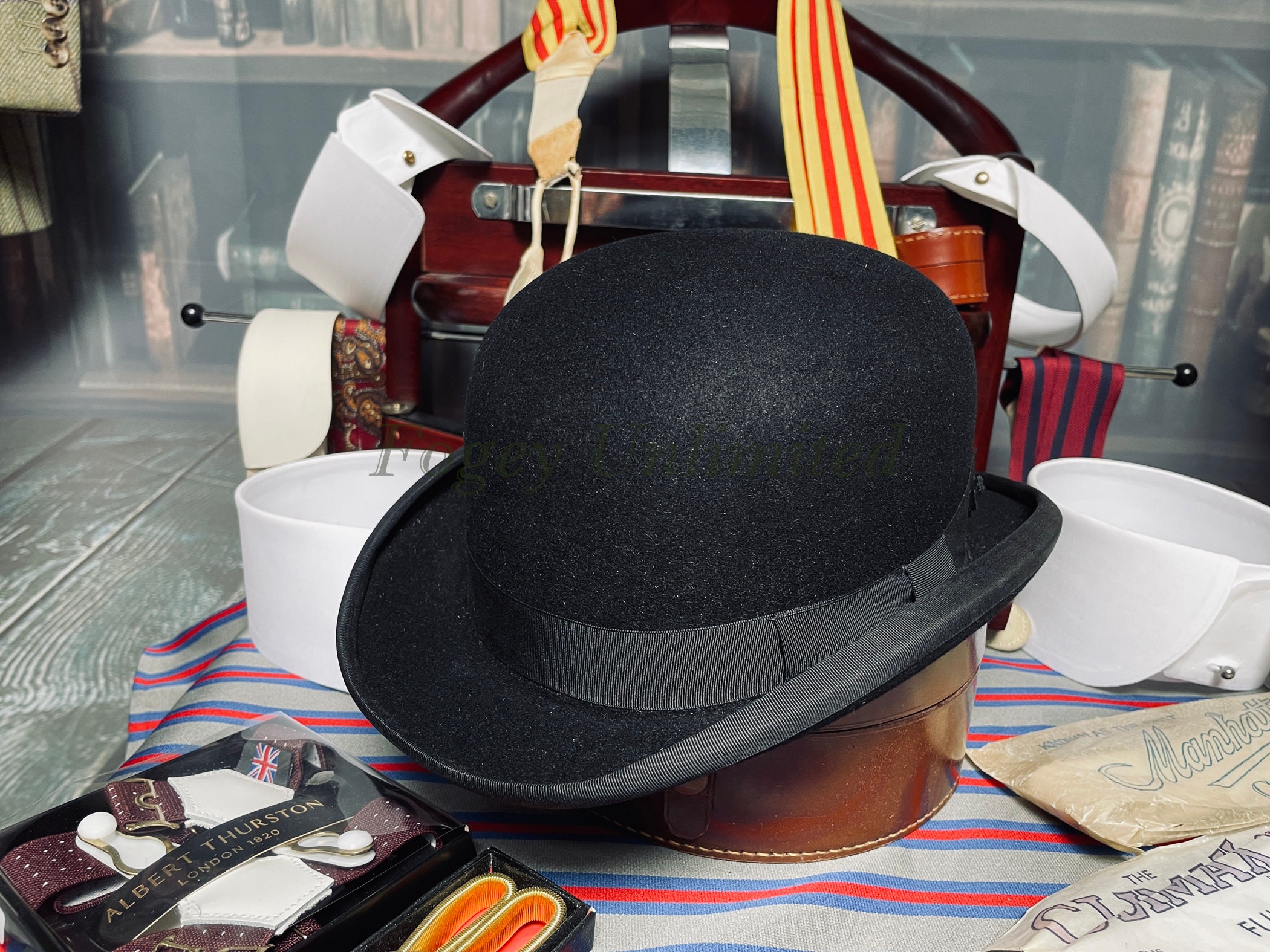 Vintage Harry Hall Equestrian Black Bowler Hat Size SMALL 6 5/8"UK (54cm) (HHSV)
