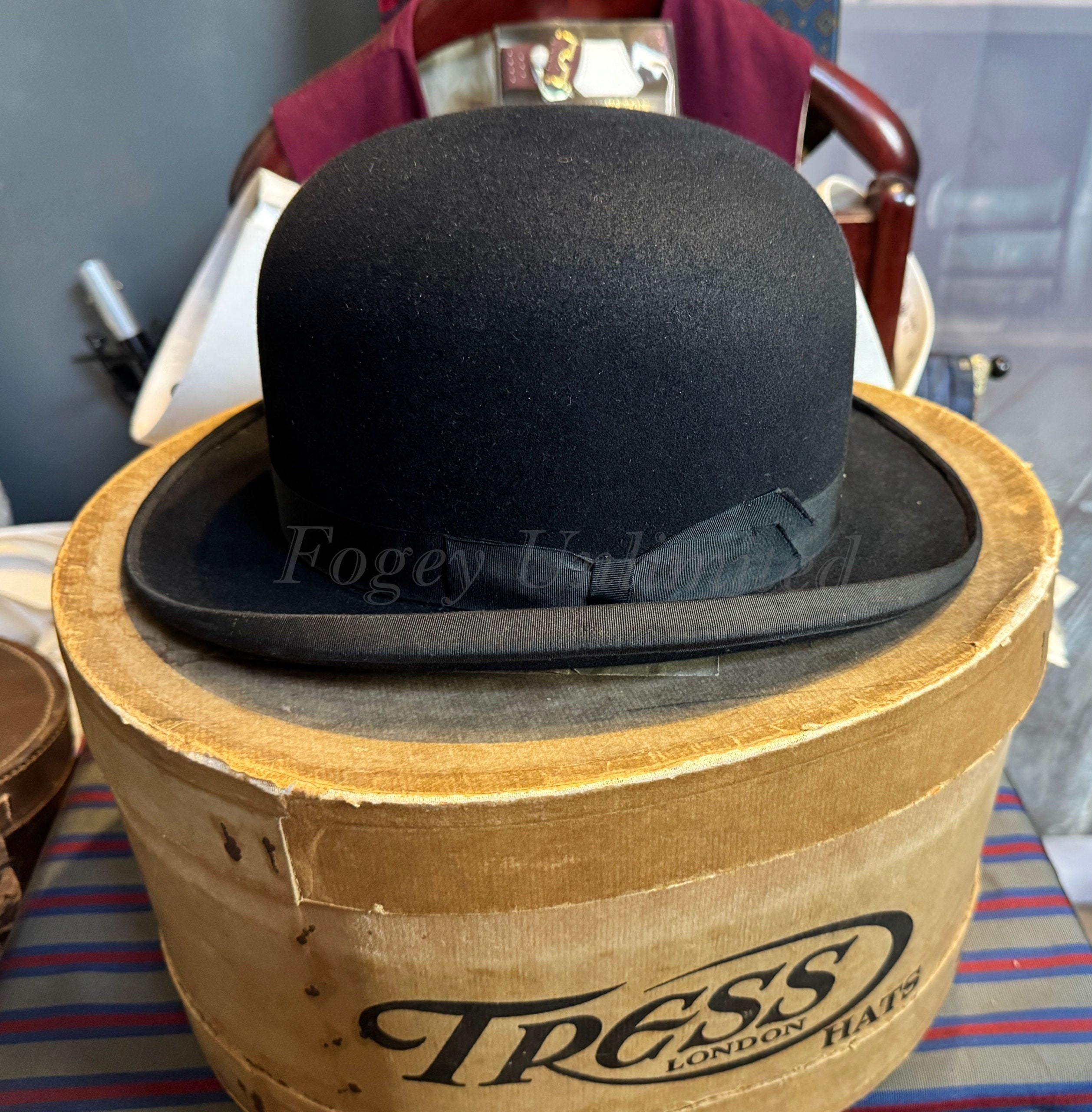 美品 英国ヴィンテージ Battersby ハット 美品 レアカラー 58cm Vintage Battersby Bowler Hat Size 7 1/8