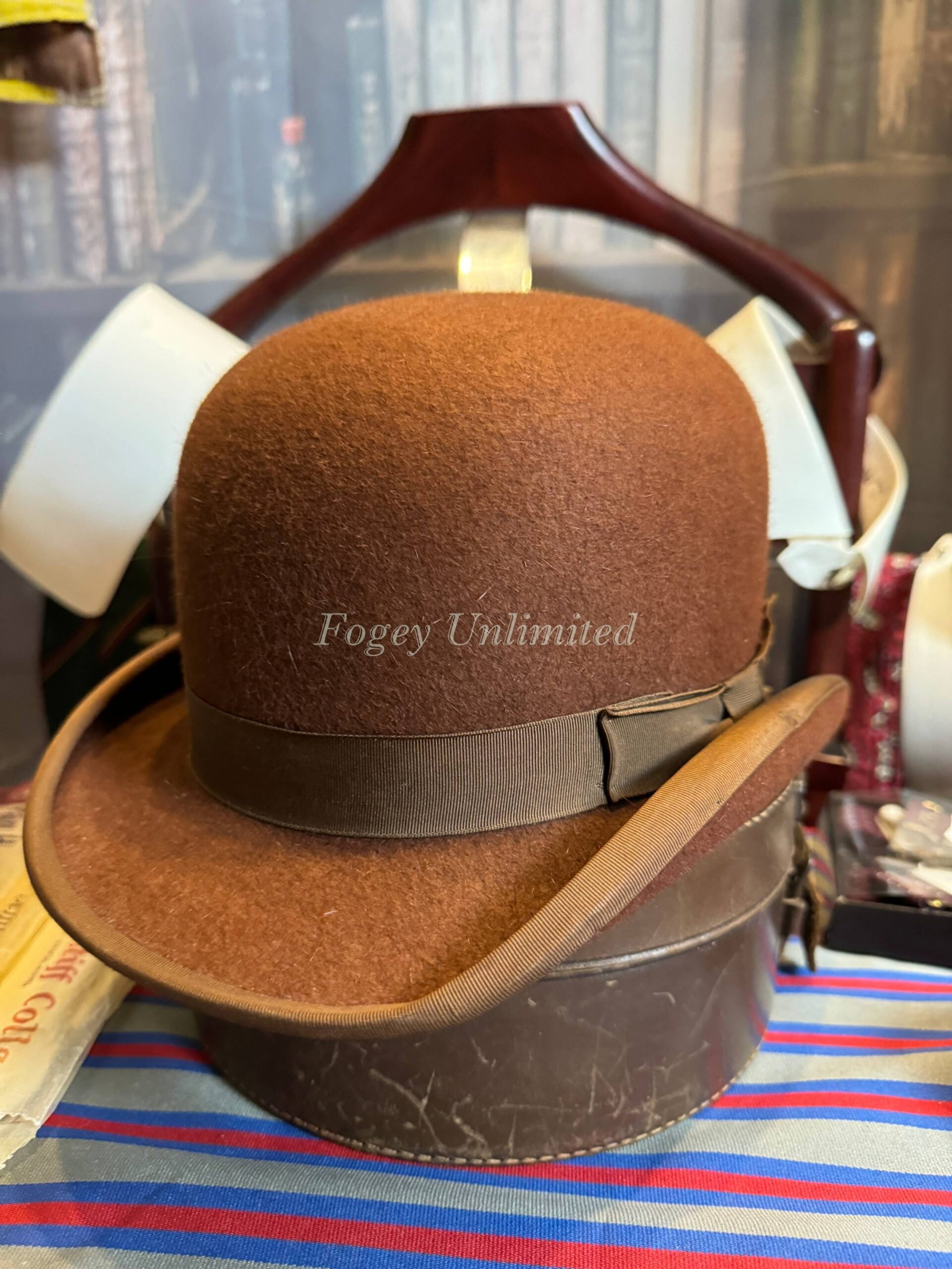 Vintage BROWN Herbert Johnson Bowler Hat Size 6 7/8 Vintage BROWN Herbert Johnson Bowler Hat Size 6 7/8