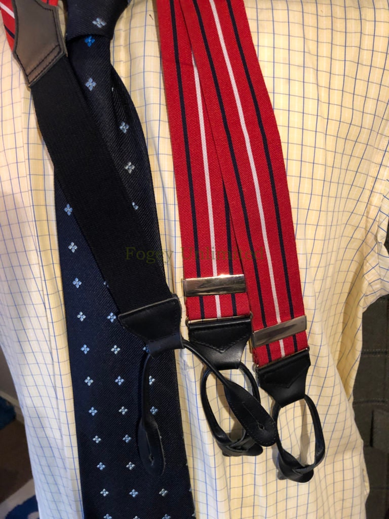 Image of Vintage Trouser Braces | SuspendersWith Braid Runners | Ends
