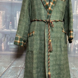 fitted lace wedding dress 40s Beacon Blanket Robe Glen Plaid Vintage Houndstooth Plaid Red White & Blue VFG main image 1