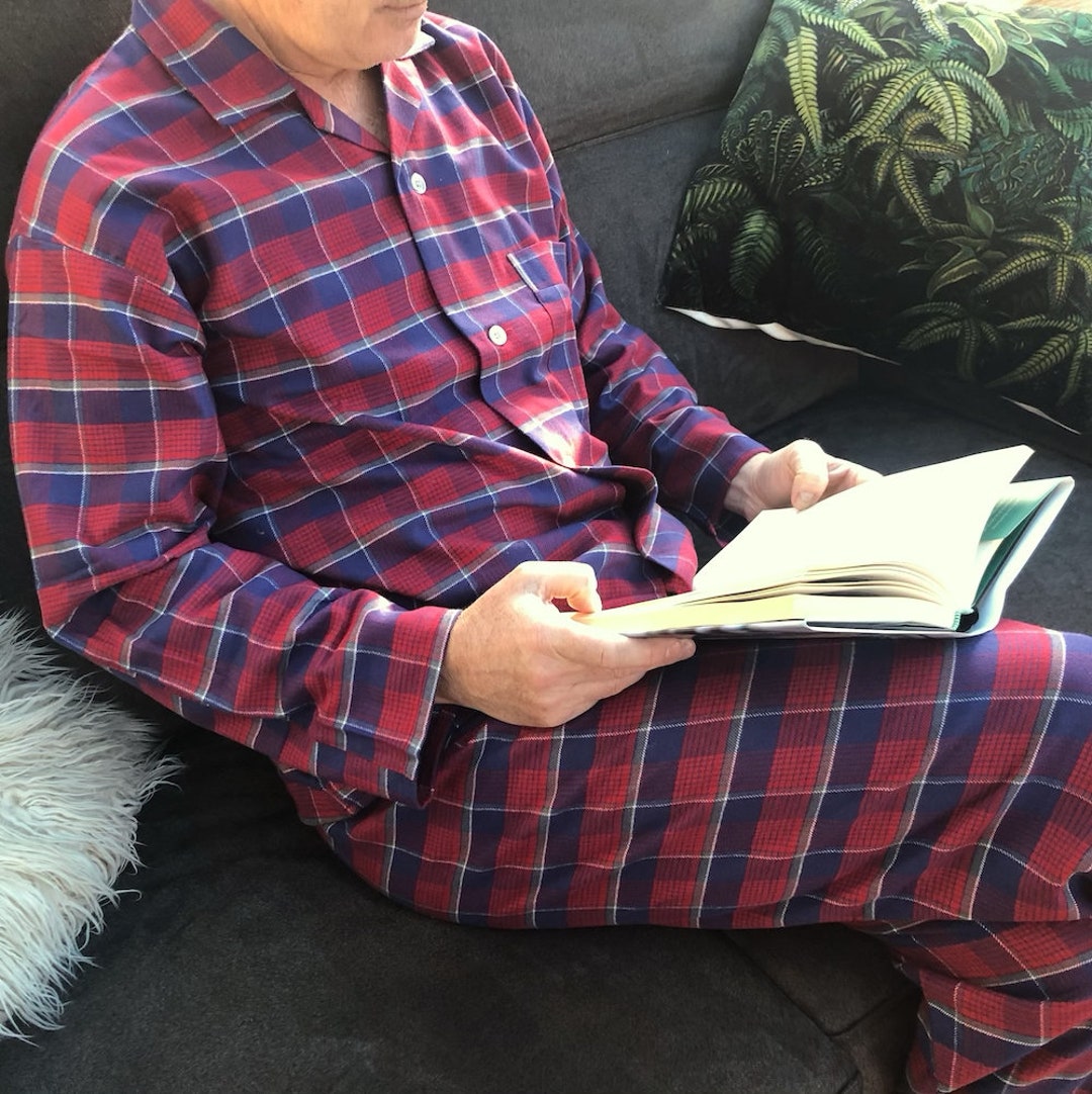 Traditional Style Pyjamas. Brushed Flannel by Somax Elastic Waist ref ew Etsy
