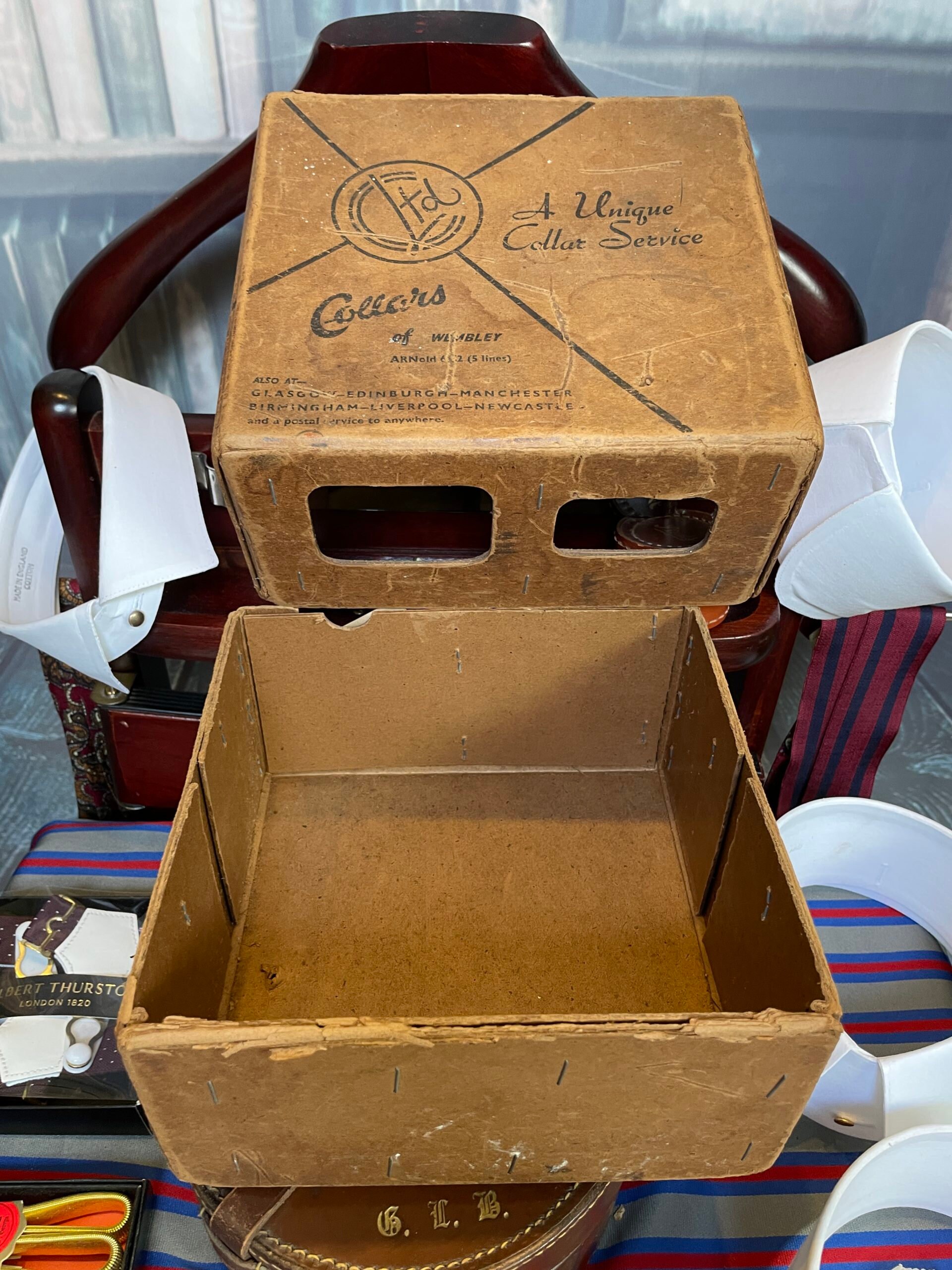 A Vintage Cardboard Box for Collars. Storage for Your Collars. Several ...