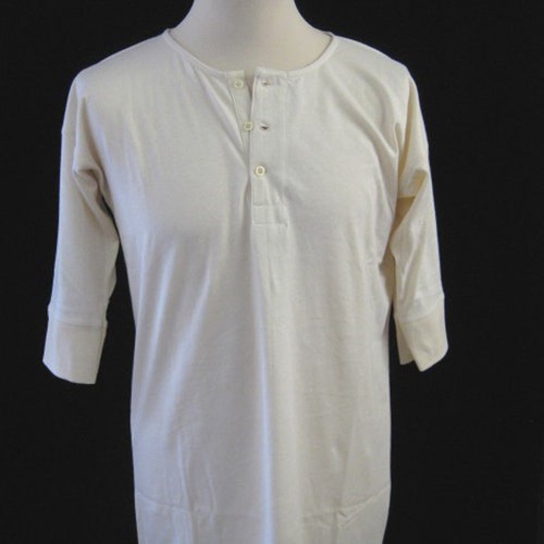 Vintage Pattern Traditional 3 Button Undershirt Short Sleeve - Etsy