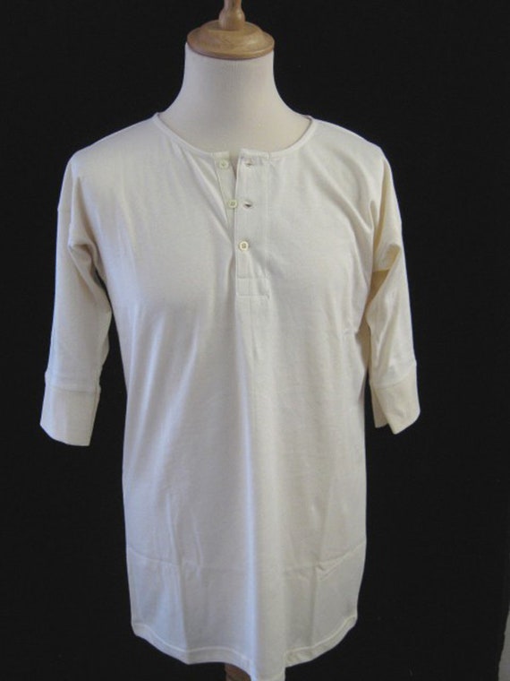 Vintage Pattern Traditional 3 Button Undershirt Short Sleeve Etsy UK
