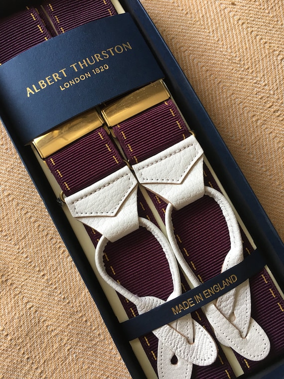 Albert Thurston Braces/suspenders Woven Barathea Stripes and