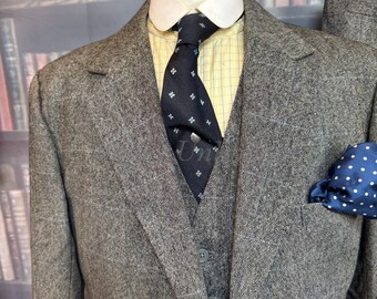 Vintage 1978 Welsh & Jeffries Savile Row 3 Piece POW Check