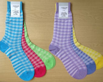 Richard James Savile Row Finest Cotton Sock Check