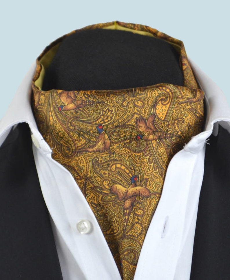 Silk Gentlemans Cravat/scarf/ascot. Made in England Etsy