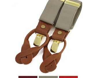 BRACES Traditional style Button or Clip on Combination Braces Suspenders pattern