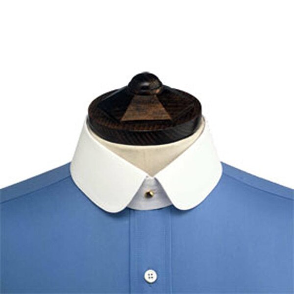 Brand new Starched Stiff Detachable Shirt Collar DOUBLE ROUNDED. (Collar ONLY)