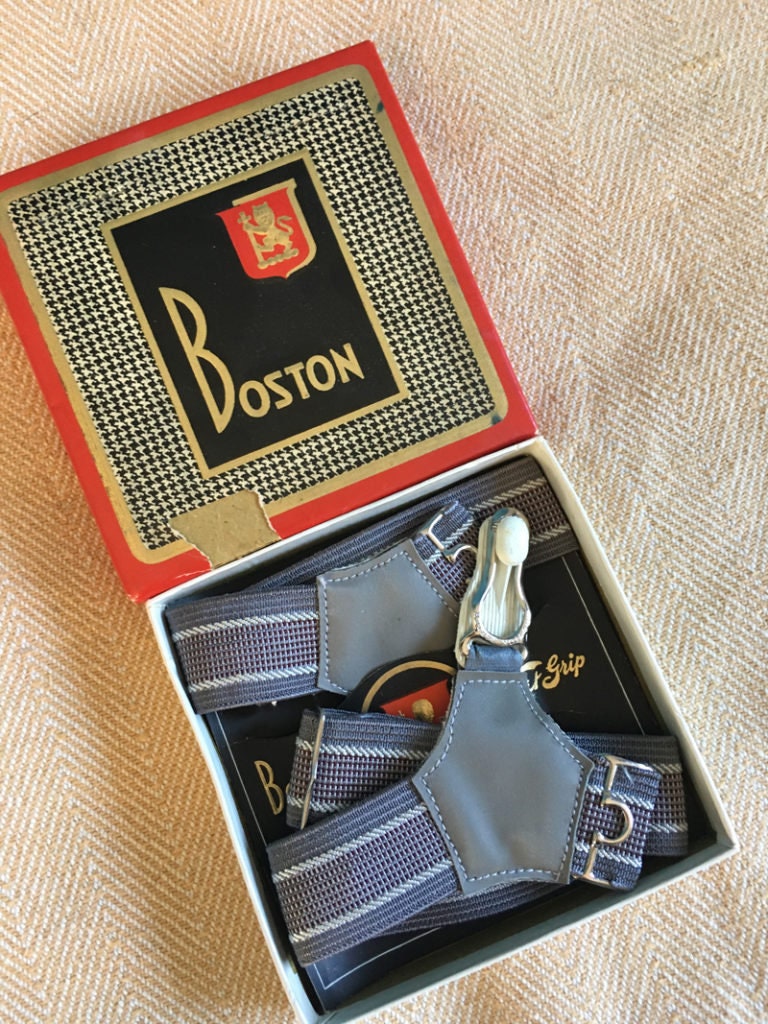 Image of Vintage Boston Gentleman's Traditional Sock Suspenders/Garters Wider Style Burgundy