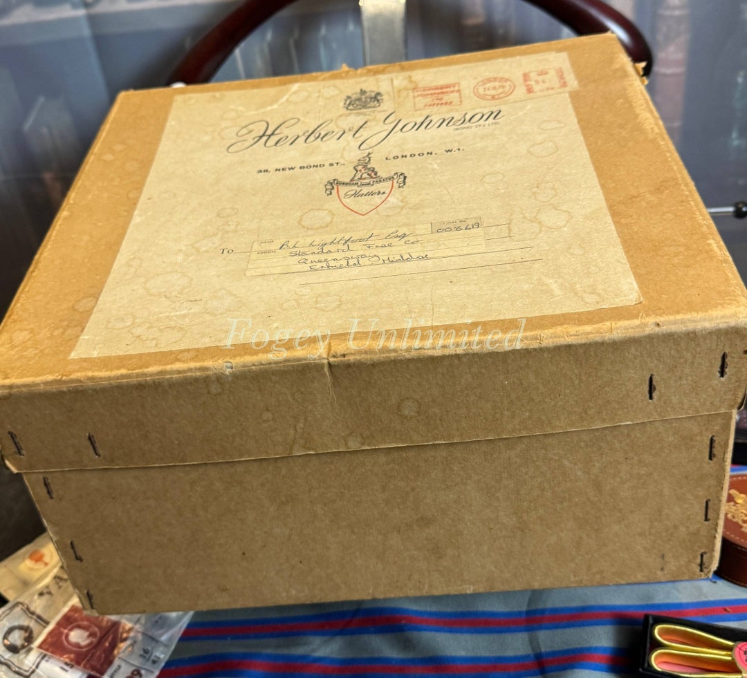 Vintage Herbert Johnson Bowler Hat Size 6 5/8 With Box HJ658 Etsy
