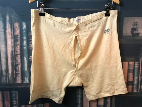 Vintage CC41 Button Front Yoke Front Trunks Drawers Underwear with brace tape... 