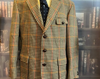 Vintage Heavyweight "Essex" Belted Norfolk Style Tweed Jacket by  Bladen 44"L /112cm Chest (Ref:Essex44)